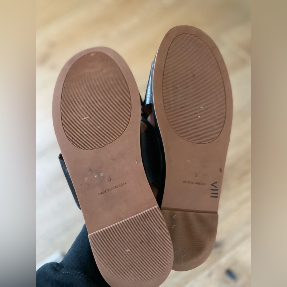 MADEWELL The Louisa Crisscross Slide Sandals Size 9 Black Leather Minimalist - Picture 6 of 7